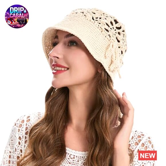 Handmade Crochet Knit Cotton Bucket Hat Floral Summer main image 5
